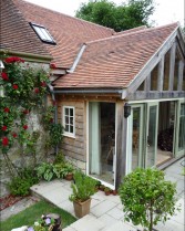 Oak framed kitchen extension in Dorset
